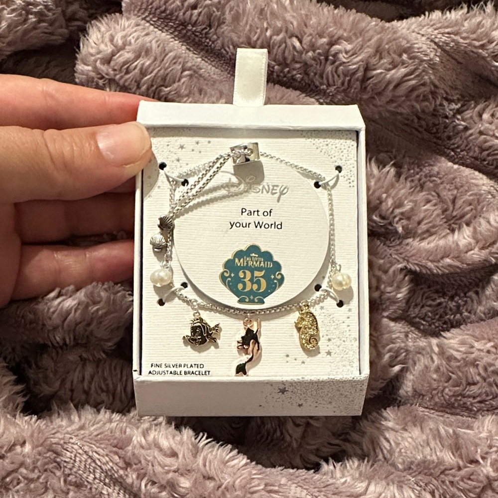 Disney Silver Little Mermaid Bracelet with Charms